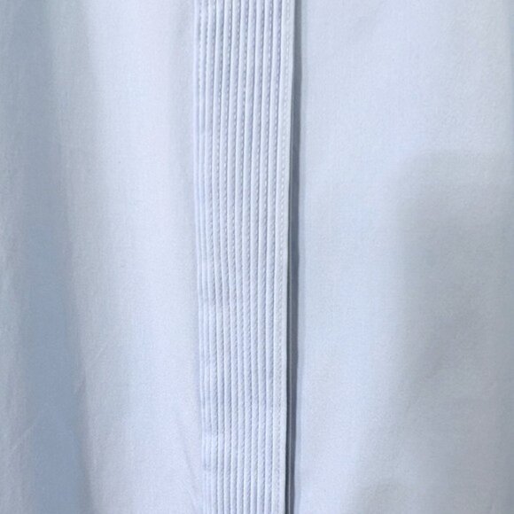 Carlisle Pintuck Detail Button Front Stretch Comfort Blouse Blue Size 4 - Picture 4 of 8
